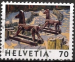 Stamps Switzerland -  caballos de madera