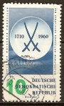 Stamps Germany -   250 años de la porcelana de Meissen-DDR.