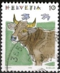 Sellos de Europa - Suiza -  vaca