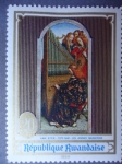 Stamps Rwanda -  Pintores: Van Eyck 1375-1440- Oleo: Anges Musiciens.
