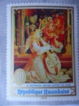 Stamps Rwanda -  Pintores: Matthias Grunewald- Oleo:Concert des Anges.