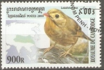 Stamps Cambodia -  LEIOTHRIX  LUTEA
