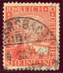 Stamps : Europe : Germany :  1925 Melenio del Rhin. Aguila alemana y el Rhin -  Ybert:366