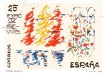 Stamps Spain -  EXPO-SEVILLA- Diseño infantil  (Y)