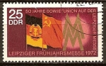 Stamps Germany -   50 años de la Unión Soviética en la Feria de primavera en Leipzig (DDR).