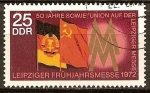 Sellos de Europa - Alemania -   50 años de la Unión Soviética en la Feria de primavera en Leipzig (DDR).
