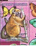 Stamps Africa - Madagascar -  Hapalemur Gris