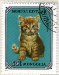 Stamps Mongolia -  4  Rojo persa