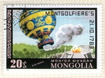 Sellos de Asia - Mongolia -  21  Montgolfiere's