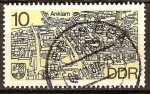 Stamps Germany -  Paisaje urbano de Anklam-DDR.