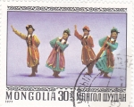 Sellos de Asia - Mongolia -  Danza Tradicional Mogol  