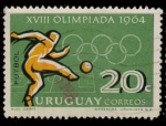 Stamps Uruguay -  olimpiada 1964 - futbol