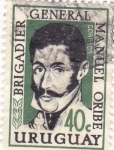 Stamps : America : Uruguay :  Brigadier General Manuel Oriber
