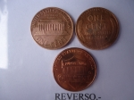 monedas de America - Estados Unidos -  Monedas de 1 Cent 1957,1966 y 2010 (rev)
