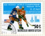 Sellos del Mundo : Asia : Mongolia : 51  Mundial hockey hielo-1979