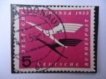 Stamps Germany -  Reapertura Compañía Lufthansa -1955