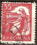 Stamps : Europe : Romania :  Trabajadora en el textil.