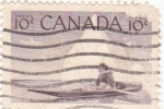 Stamps Canada -  Esquimal en kajak