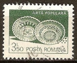 Stamps Romania -  Arte Popular-Placas de cerámica de Leheceni-Crisana.