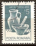 Stamps Romania -  Arte Popular-Tazón de cerámica y la olla de Marginea-Suceava.