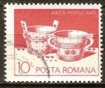 Stamps Romania -  Arte Popular.Cubas de madera de Hunedoara y Suceava.