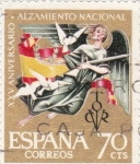 Stamps Spain -  Alegoría de la Paz -XXV Aniversario del Alzamiento Nacional  (Z)
