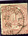 Stamps : Europe : Germany :  Cifras. Confederación Alemana del Norte