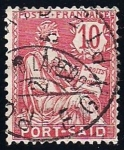Stamps France -  Puerto Saíd de Egipto: Los derechos del hombre.