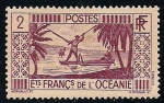 Sellos del Mundo : Oceania : Polynesia : PESCA CON LANZA.