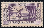 Sellos de Oceania - Polynesia -  PESCA CON LANZA.