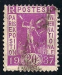 Stamps France -  Difusión de la Exposición de París de 1937. Heraldo.