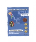 Sellos del Mundo : America : Ecuador : XVI juegos panamericanos Guadalajara 2011- pesas