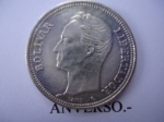 monedas de America - Venezuela -  2 Bolivares de Plata Ley 835