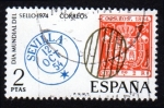 Sellos de Europa - Espa�a -  1974 Día Mundial del Sello. Parrilla y fechador de Sevilla - Edifil:2179