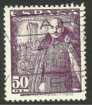 Stamps Spain -  Franco y el castillo de la Mota
