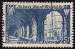 Sellos de Europa - Francia -  Claustro de la Abadía de San Wandrille.