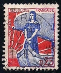 Stamps France -  Marianne y la nave del Estado.