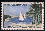 Stamps : Europe : France :  Playa y veleros, Arcachon