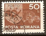 Sellos del Mundo : Europa : Rumania : Emblema de Correos y camioneta.