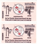 Sellos de Europa - Espa�a -  Centenario de la Unión Internacional de las Telecomunicaciones  (Z)