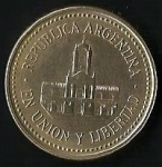 monedas de America - Argentina -  MONEDA ARGENTINA - EN UNION Y LIBERTAD (POSTERIOR)
