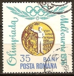 Sellos de Europa - Rumania -  Juegos Olímpicos-rumanas Premios medalla de oro.Pistola de tiro (1956).
