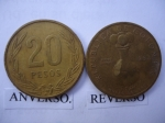 monedas del Mundo : America : Colombia :  20 pesos- poporo Quinbaya museo del oro.