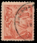Stamps Cuba -  Mujer con bandera y caja de puros