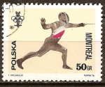 Stamps Poland -  Juegos Olímpicos de Montreal.Esgrima.