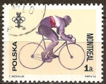 Sellos de Europa - Polonia -  Juegos Olímpicos de Montreal-Ciclismo. 