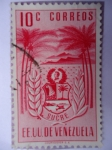 Stamps Venezuela -  E.E.U.U de Venezuela- Estado: Sucre- Escudo