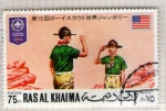 Stamps United Arab Emirates -  RAS AL KHAIMA. Acampada mundial de scouts