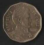 monedas de America - Chile -  MONEDA DE CHILE CINCUENTA PESOS - BERNARDO OHIGGINS -  POSTERIOR