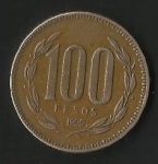 monedas de America - Chile -  MONEDA DE CHILE CIEN PESOS - FRONTAL